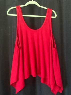 Zenana Outfitters Red Asymmetrical Tank Top